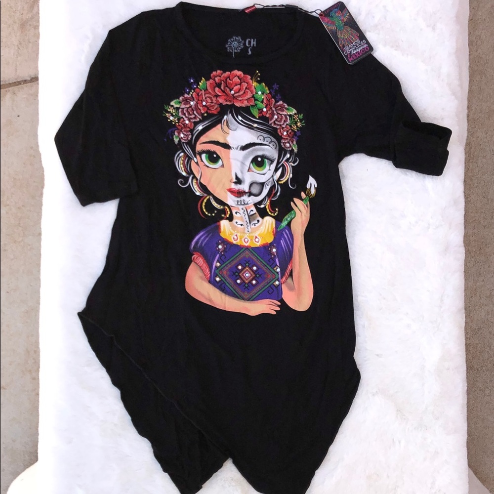 ¡AY GÜEY¡ Black Day of the Dead Graphic Tee - Black Womens Size S